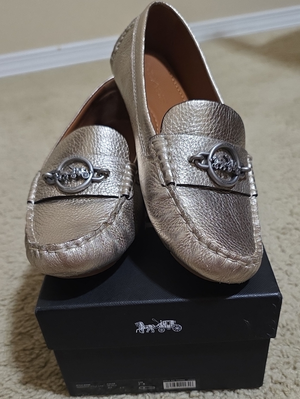 Coach Pebbled Leather Loafers with Signature Round Hardware